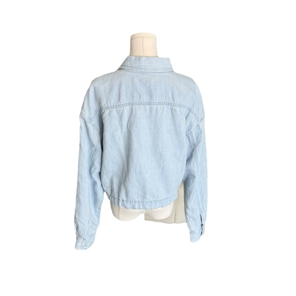 Mother x Anthropologie - Tied Up In Knots Blouse Blue Denim Shirt Sz M - Picture 6 of 11